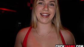 Hotwife takes big black cock breeding in club while cuck husband watches