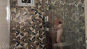 cleo cadillac's tight ass takes monster black cock in shower