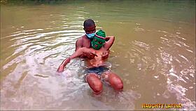 fuck this naughty classmate hard with big cock at village river bath