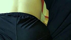 Amateur 18-year-old's flawless white ass gets fucked shorts staying on