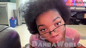dark ebony babe and light blonde slut share double bbc deepthroat blowjob sloppily