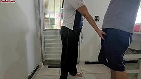 curvy latina neighbor sends young big ass girl for eggs but gets kitchen pounding