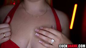 Hotwife takes big black cock breeding in club while cuck husband watches
