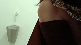 French housewife slave bound in public toilets for choking deepthroat humiliation