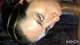 fat blonde slut throats cock hard and begs for eye cumshots