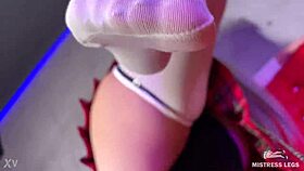 POV goddess mistress smothers with big ass facesitting foot gagging in skirt stockings 👠🍑