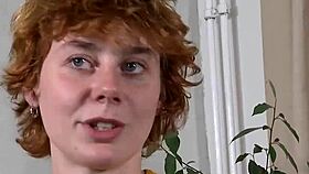 This hairy german redhead babe fingers her wet pussy with dildo on cam so tasty