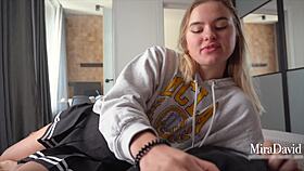 sweet college teen offers tight pussy for hot creampie ride