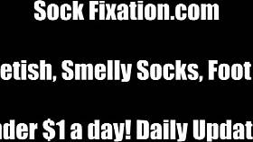 Gorgeous babe's silky stocking legs teased with footjob sucking fetish play