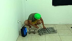 milf sneaks into gym hunk's place after aerobics watch, flirts for hardcore doggystyle bang