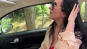 fucked hot girlfriend in car cum mouth 💦