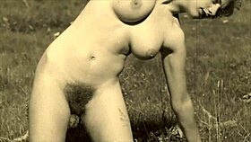 vintage nature girls frolic outdoors in retro lesbian antique style