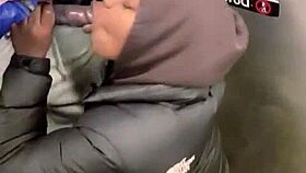 extreme public orgasm as petite babe sucks 11 inch bbc on train