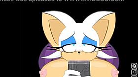 rouge sneaks up on shadow mid-game for that extra secret big cock suck
