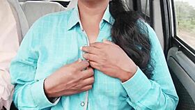 college coed gets dirty in car with telugu sex talk