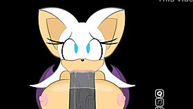 rouge sneaks up on shadow mid-game for that extra secret big cock suck
