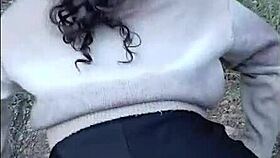 hot whore takes creampie and spanks outdoors bare