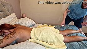 a red bunny's sensual massage and teasing session
