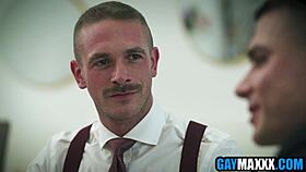 Gay gangsters bareback bang in hardcore group orgy frenzy.