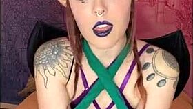 succubus nerd redhead deepthroats my monster cock sloppy