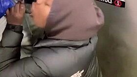 extreme public orgasm as petite babe sucks 11 inch bbc on train