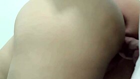 skinny asian plugs ass then takes raw doggystyle creampie pov