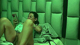 pregnant latina masturbates pussy then rides cock hard in bedroom