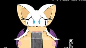 rouge sneaks up on shadow mid-game for that extra secret big cock suck