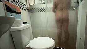 big cocked stud pounds her tight in bathroom as husband suspects nothing