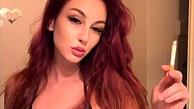 hey look at my big italian tits in this micro bikini while i smoke this cigarette