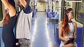 pervert cums on bus passenger tits publicly 🚌💦