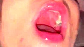 Overwhelmed by lust, sexy teen slurps sloppy cock with toys