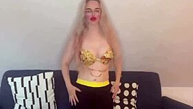 draw queen song features bimbo belly dancer shaking in glasses and fetish outfit