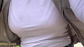 Wifey Dares Braless Bike Ride Flashing Amazing Big Tits Publicly