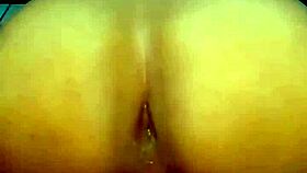 novinha trans dildo fucks ass solo on all fours
