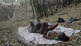 Black African Bodybuilder Dominates Skinny Babe in Forest Fuck Full Movie
