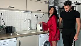 Tired Woman Swallows Massive Cum Load After Work