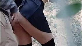 hot whore takes creampie and spanks outdoors bare