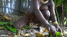 Can This Busty Ebony Village Beauty's Forest Rituals Seduce You Outdoors?