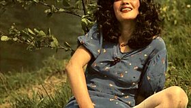 vintage nature girls frolic outdoors in retro lesbian antique style