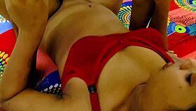 Rajesh pounds wife and hot babe in wild dorm bed threesome frenzy together