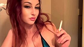 hey look at my big italian tits in this micro bikini while i smoke this cigarette