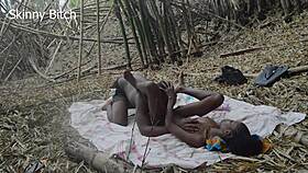 Black African Bodybuilder Dominates Skinny Babe in Forest Fuck Full Movie