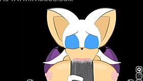 rouge sneaks up on shadow mid-game for that extra secret big cock suck