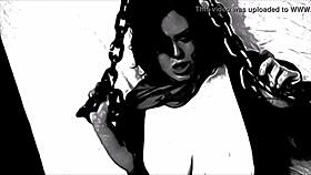  chained fat BBW MILF begs for rough bondage tit torture now!