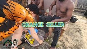 two broke dudes railing a horny albino chick outdoors what a score!