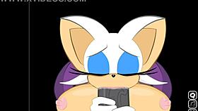 rouge sneaks up on shadow mid-game for that extra secret big cock suck