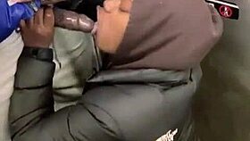 extreme public orgasm as petite babe sucks 11 inch bbc on train