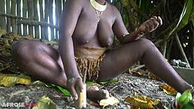 Can This Busty Ebony Village Beauty's Forest Rituals Seduce You Outdoors?
