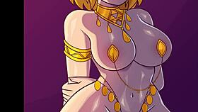 Zelda gets pounded hard by huge futanari urbosa cock in comic!